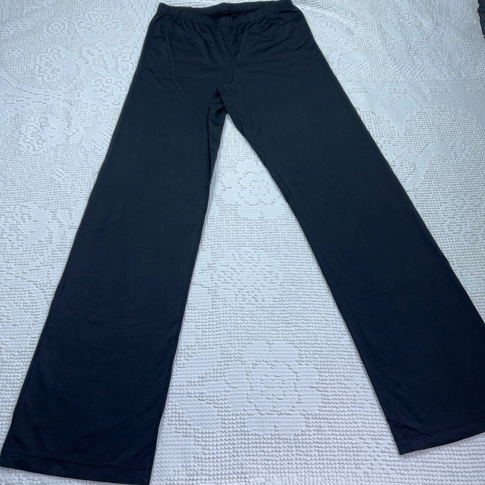 Danskin Womens Black Supplex Nylon Spandex Yoga Pants Straight Leg Large 8142
